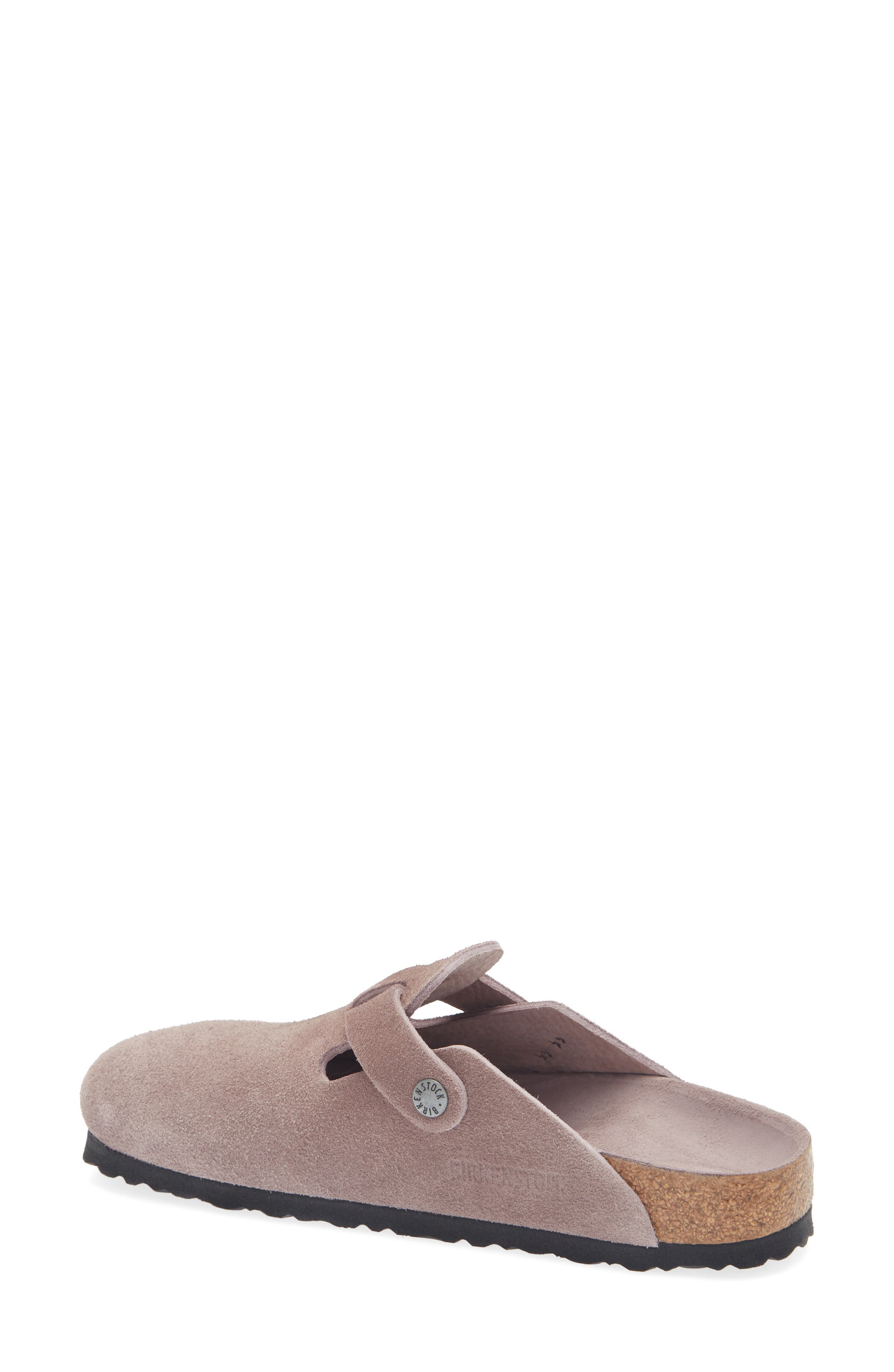 Boston Soft Footbed Leather Clog, Alternate, color, FADED PURPLE SUEDE