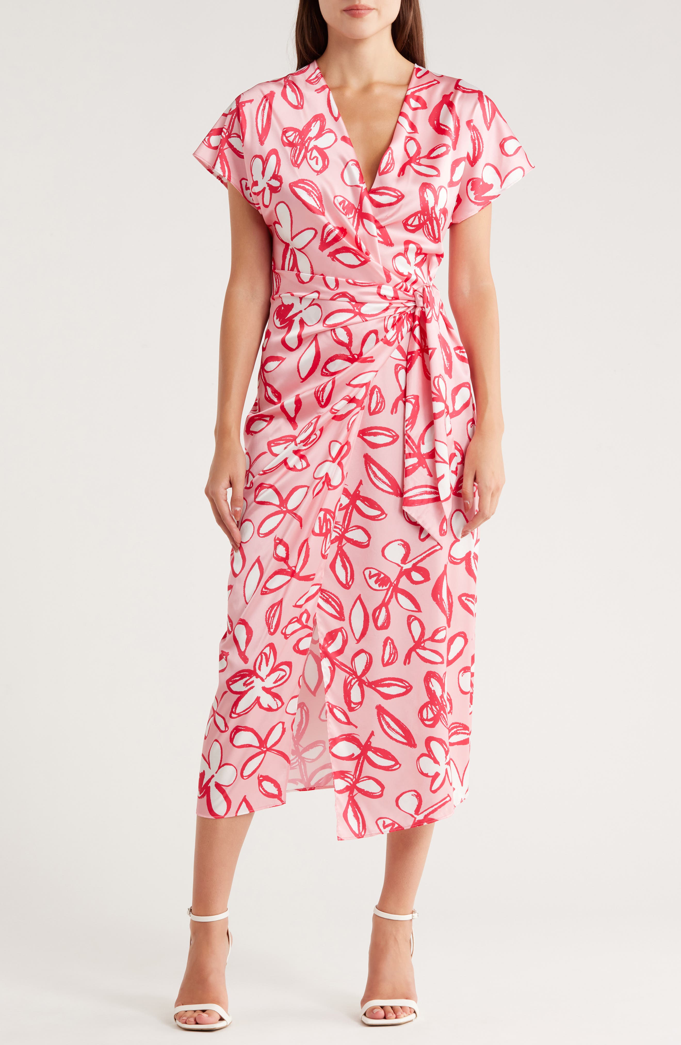 AREA STARS Side Tie Midi Dress