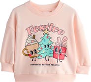NEXT Kids' Festive Graphic Cotton Blend Sweatshirt