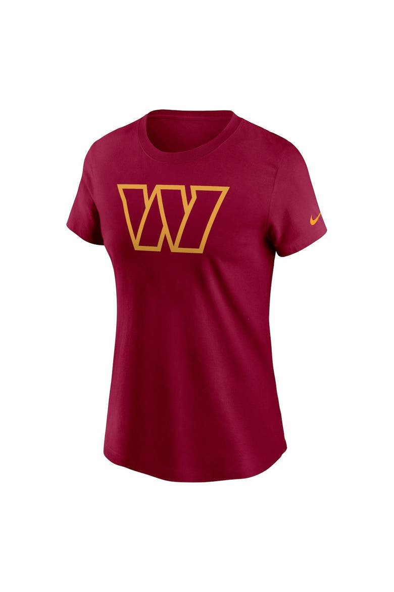 Women's Nike Burgundy Washington Football Team Logo Essential T-Shirt, Alternate, color, Burgundy
