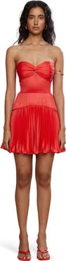 AMUR Catrina Mini Pleated Dress
