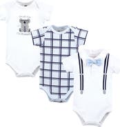 Hudson Baby Little Soft Cotton All-in-One Outfits, Set of 3