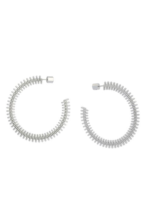 Large Zipper Hoop Earrings