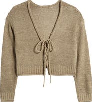Noisy may Sandy Lace-Up Cardigan