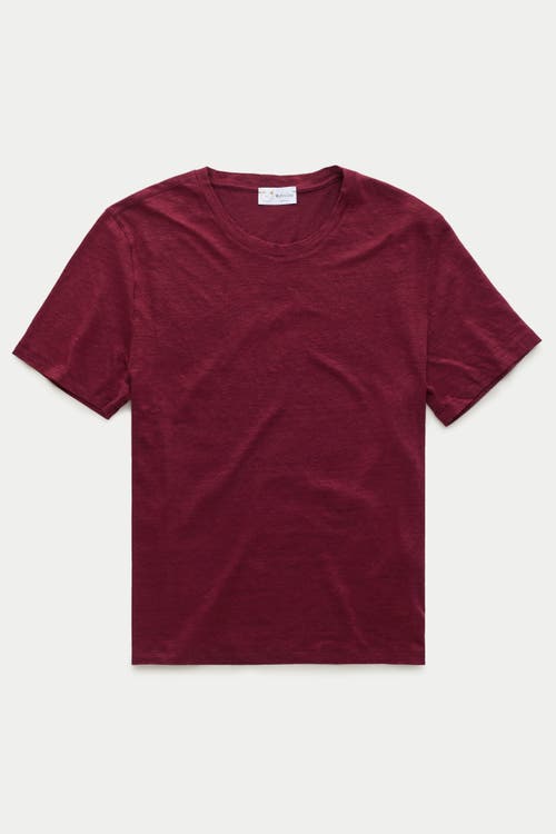 Wolf Vs. Goat (wvg) Short Sleeve Linen Crew Neck Tee In Brown