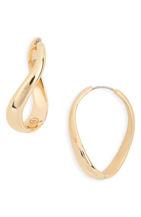 Twisted Oval Hoop Earrings