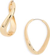 Ettika Twisted Oval Hoop Earrings