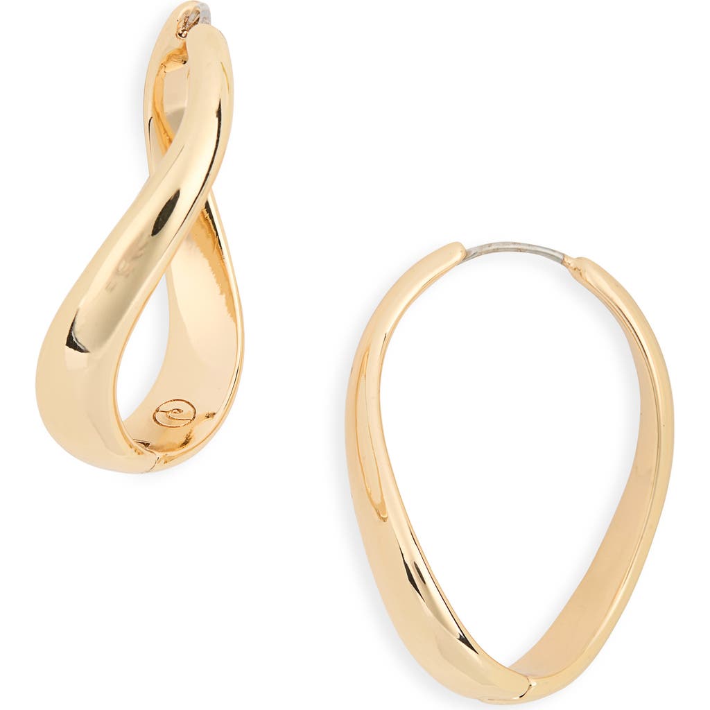 Ettika Twisted Oval Hoop Earrings In Gold
