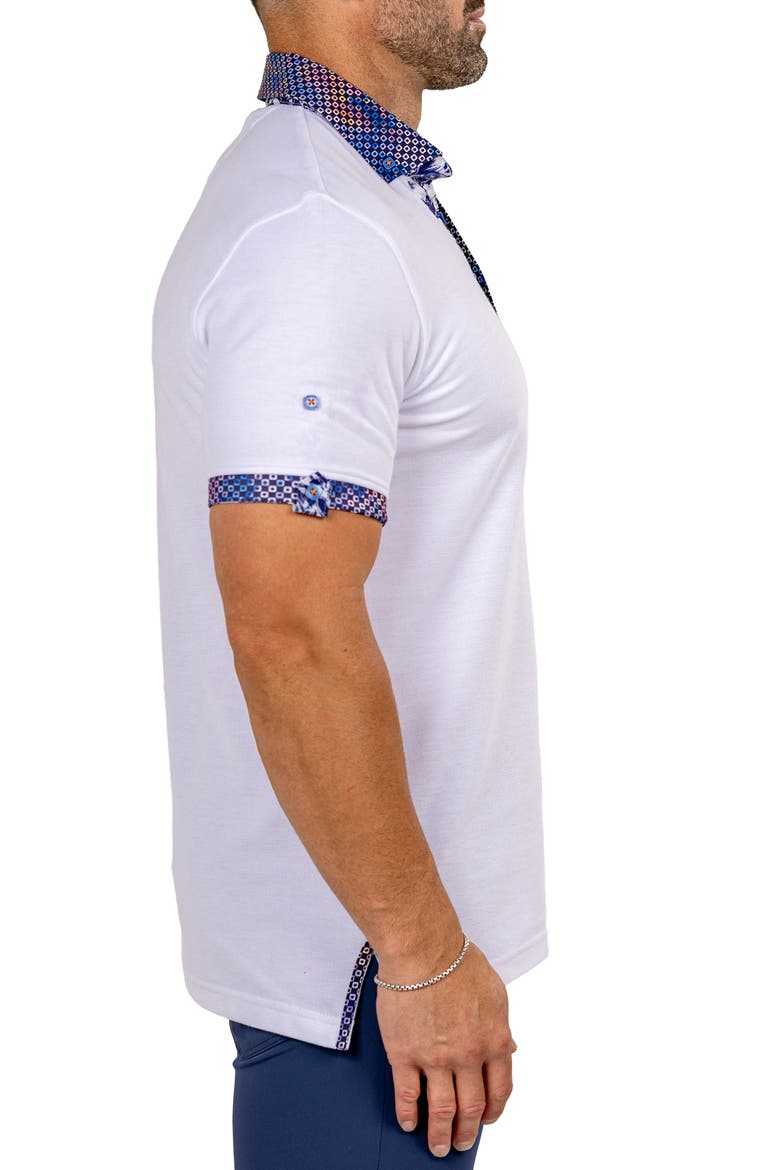 Newton Marthyr0024 White Button-Down Piqué Polo, Alternate, color, WHITE