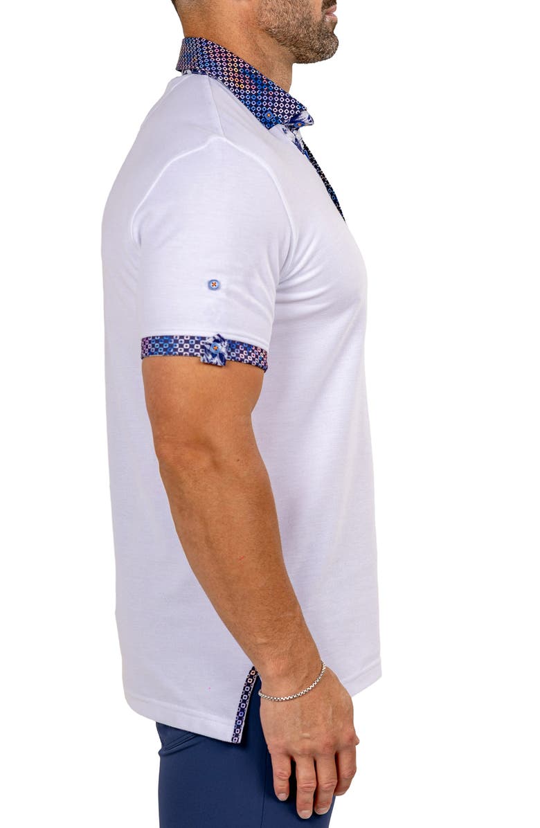 Maceoo Newton Marthyr0024 White Button-Down Piqué Polo, Alternate, color, 