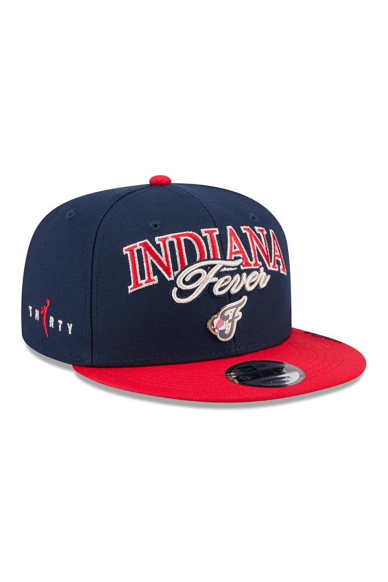 Unisex New Era Navy/Red Indiana Fever WNBA Tip-Off 2026 Metal Badge A-Frame 9FIFTY Snapback Hat, Main, color, Navy