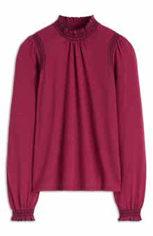 Boden Tia Smocked Trim Jersey Top
