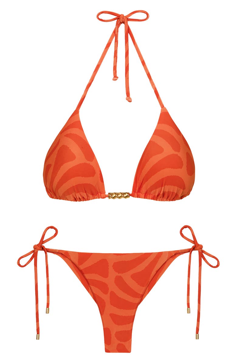 ViX Paula Hermanny Cherie Triangle Bikini Top, Alternate, color, Orange Multi