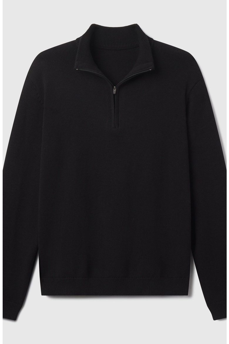 Jetsetter Quarter-Zip Sweater, Alternate, color, True Black