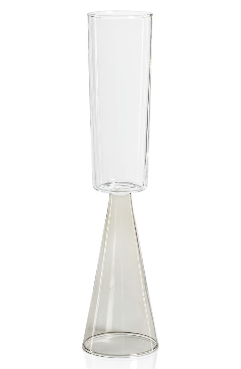 Zodax Viterbo Set of 4 Champagne Flutes, Main, color, Clear/ Gray