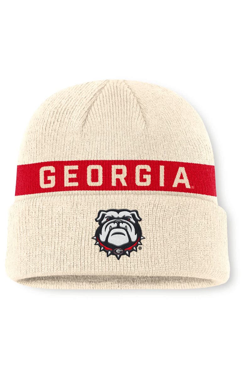 Nike Men's Nike Natural Georgia Bulldogs Peak Primetime Utility Cuffed Knit Hat, Main, color, 