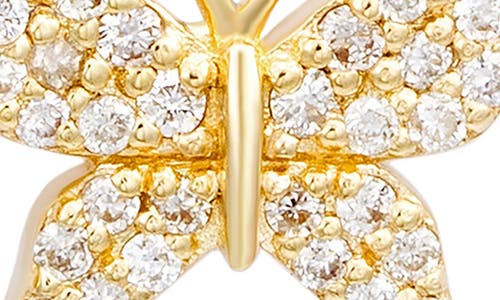 Suzy Levian Diamonds 14k Gold Diamond Butterfly Stud Earrings In Yellow