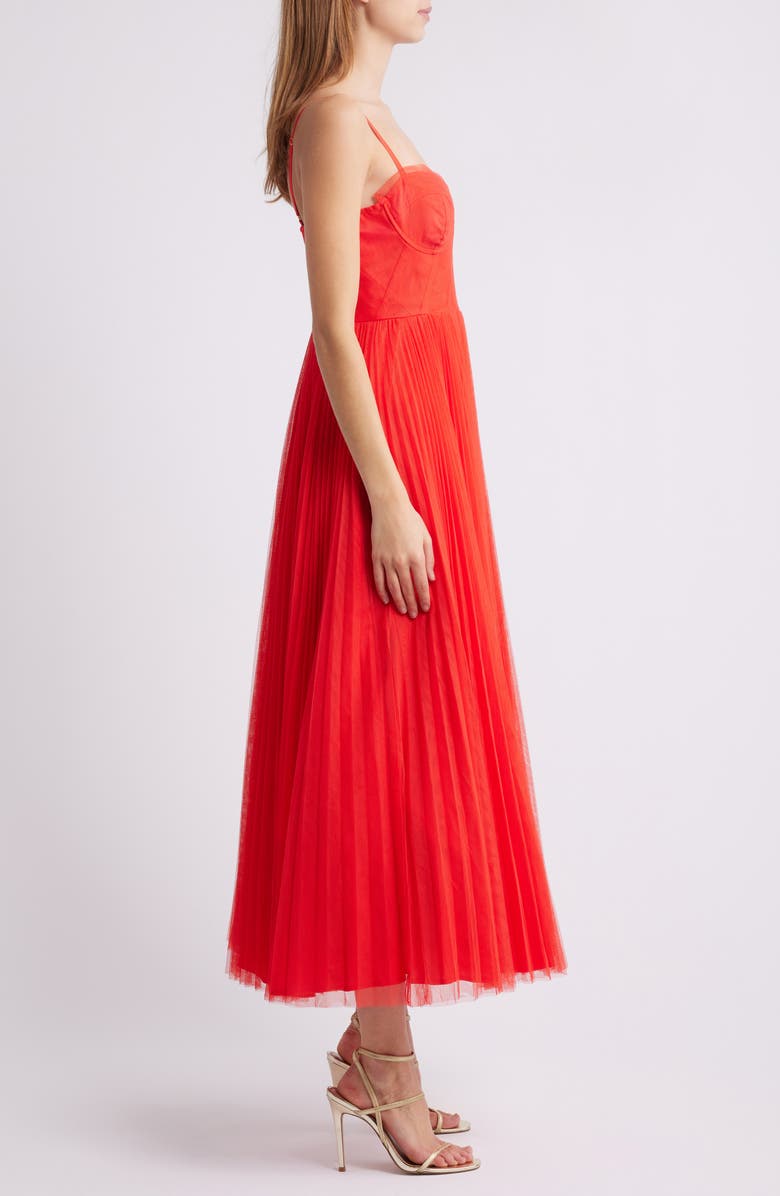 Hutch Corset Pleated Maxi Dress, Alternate, color, Red
