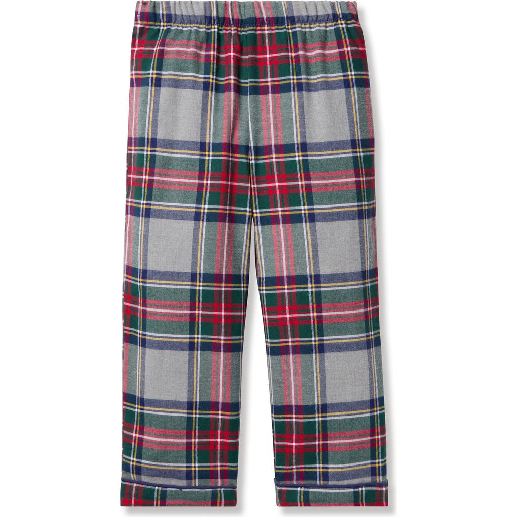 Petite Plume Kids' Westminster Tartan Pajamas Pants in Grey