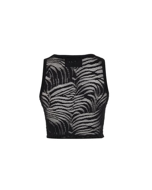 Theo The Label Women's Artemis Fern Lace Tank - Black In Black
