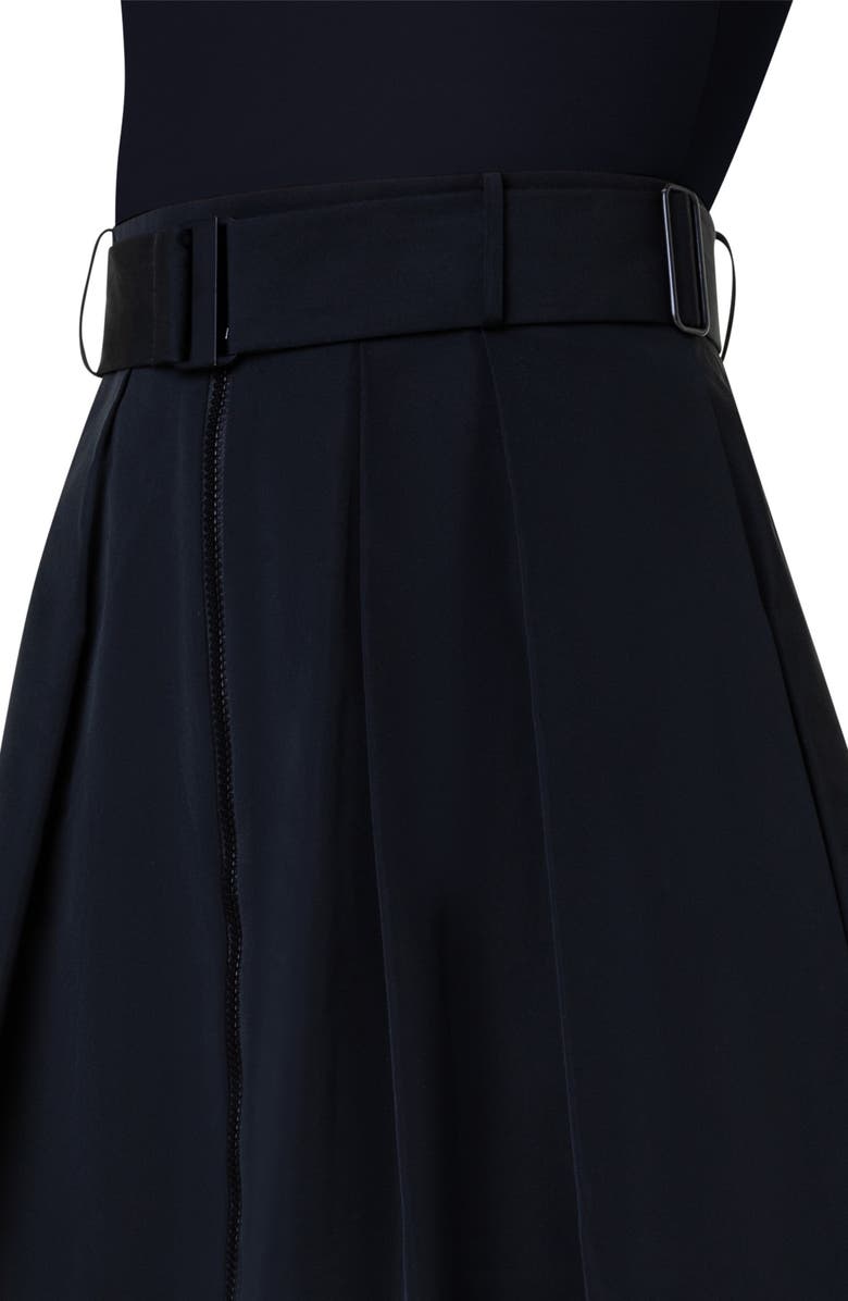 Akris punto Belted Taffeta Skirt, Alternate, color,