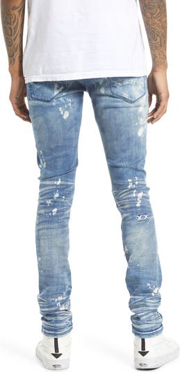 Punk Men's Distressed Super Skinny Jeans