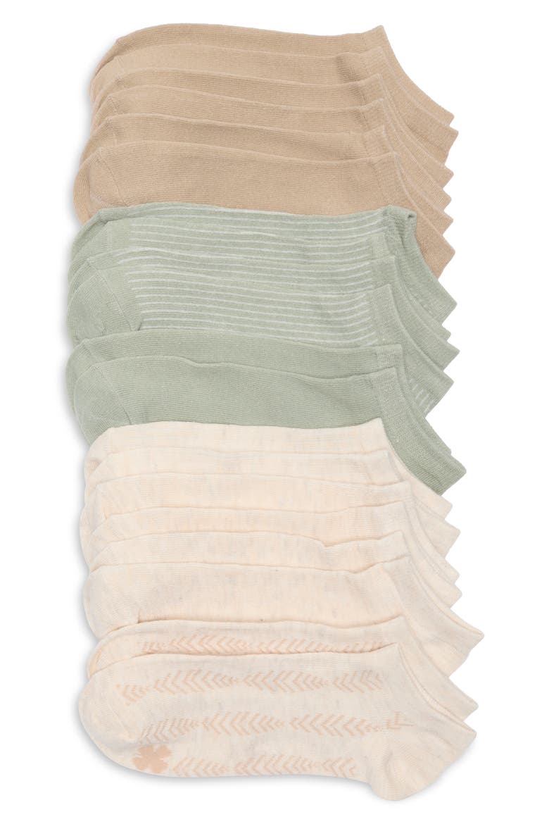 10-Pack Ikat Ankle Socks, Main, color, OATMEAL HEATHER