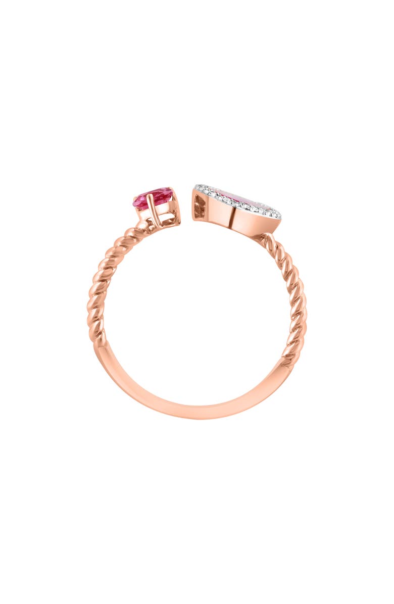 EFFY 14K Rose Gold Mother of Pearl Diamond Heart Ring, Alternate, color, 