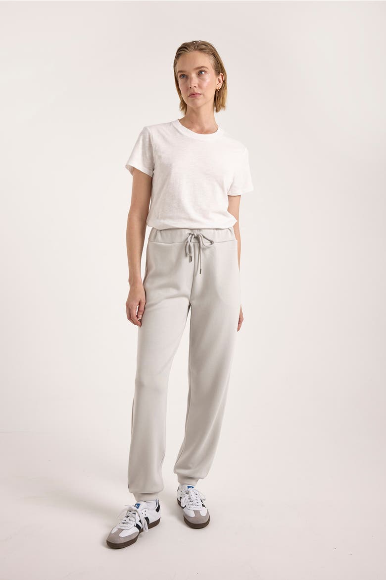 Piping Detail Jersey Cuffed Jogger, Alternate, color, Antarctcia
