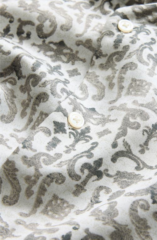 John Varvatos Ross Regular Fit Print Shirt In Gray