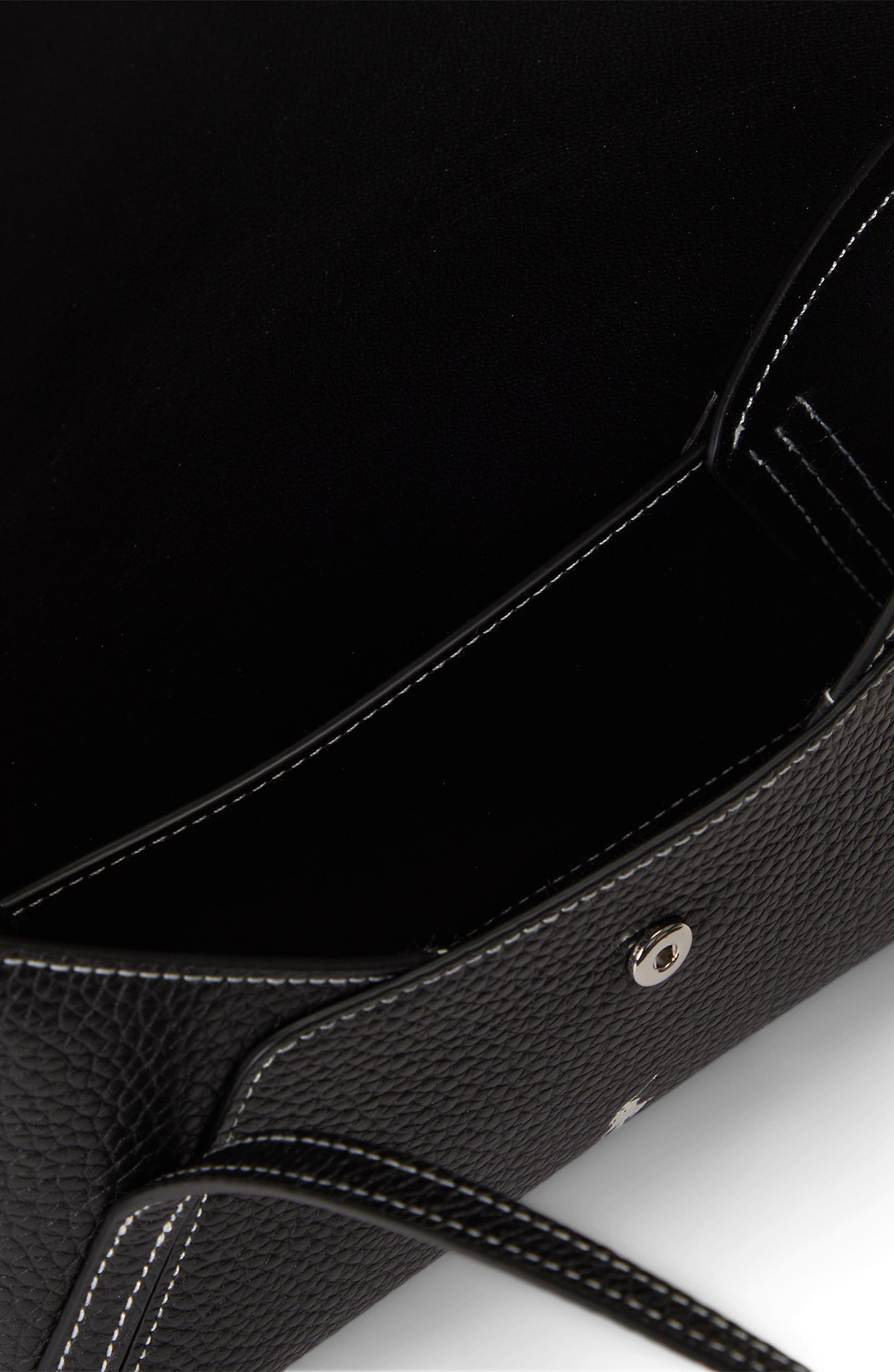 Polo Ralph Lauren Polo Play Pebble Leather Envelope Shoulder Bag, Alternate, color, Black