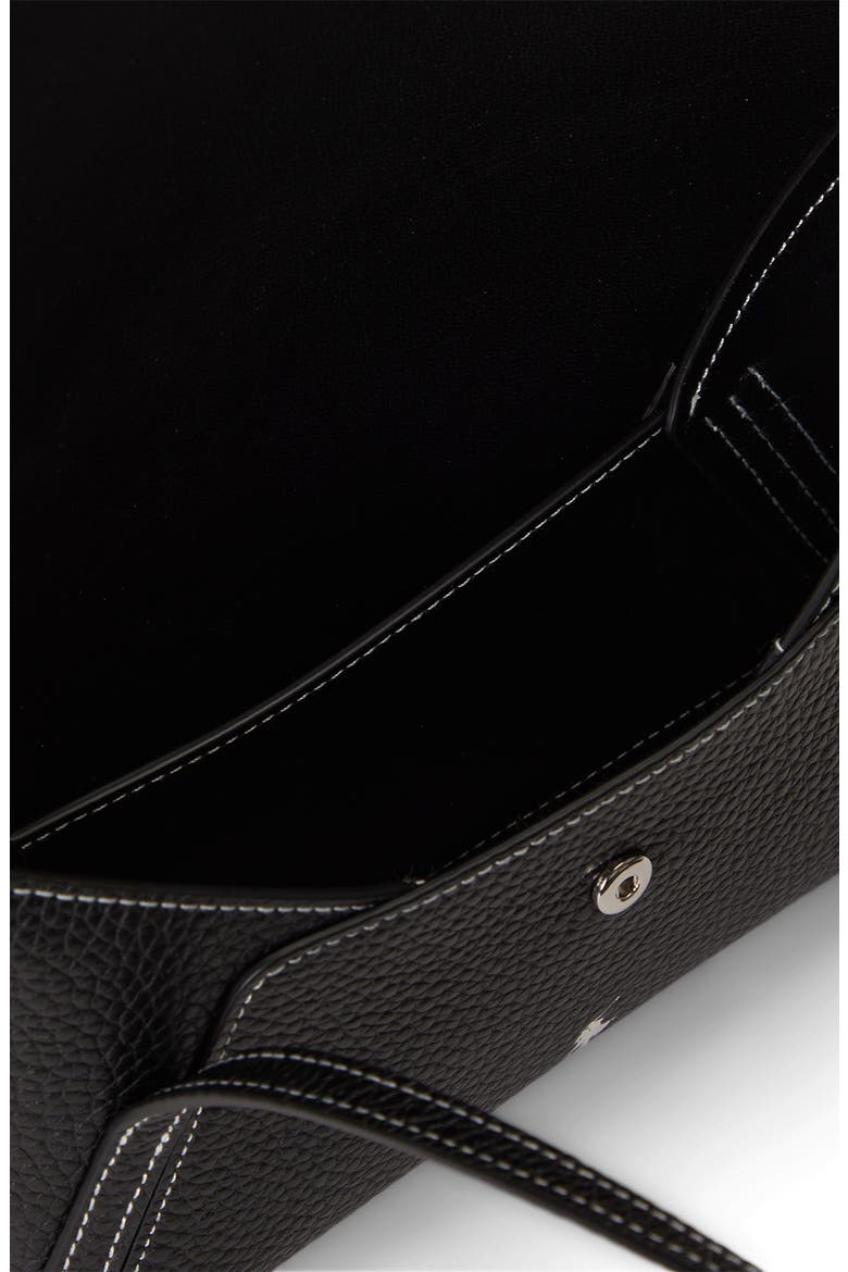 Polo Play Pebble Leather Envelope Shoulder Bag, Alternate, color, BLACK