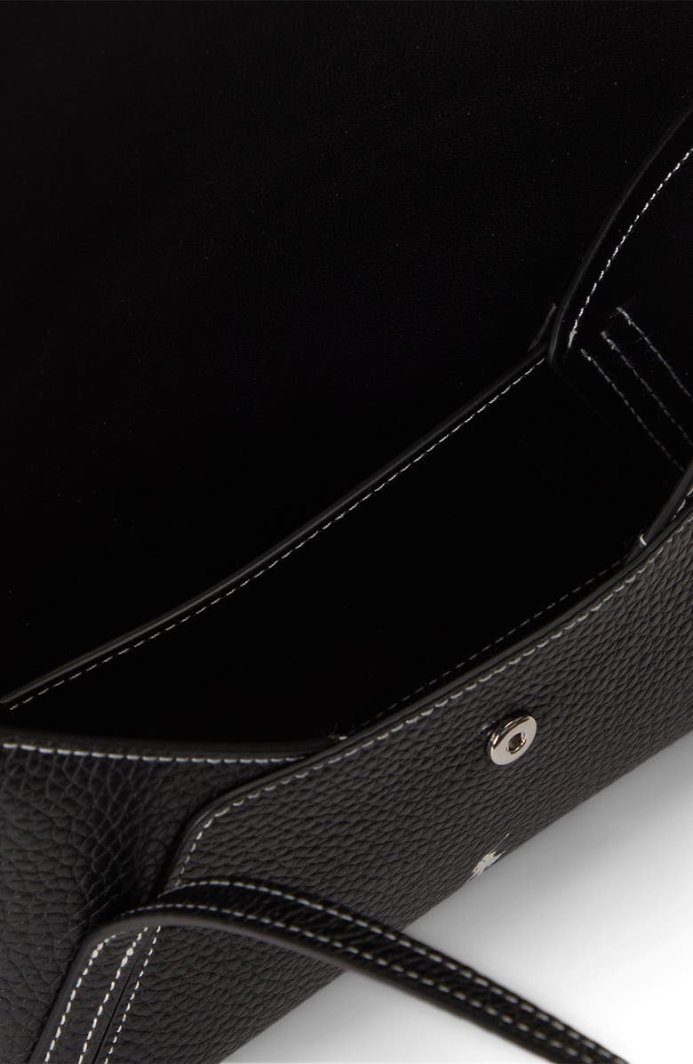 Polo Ralph Lauren Polo Play Pebble Leather Envelope Shoulder Bag, Alternate, color, Black