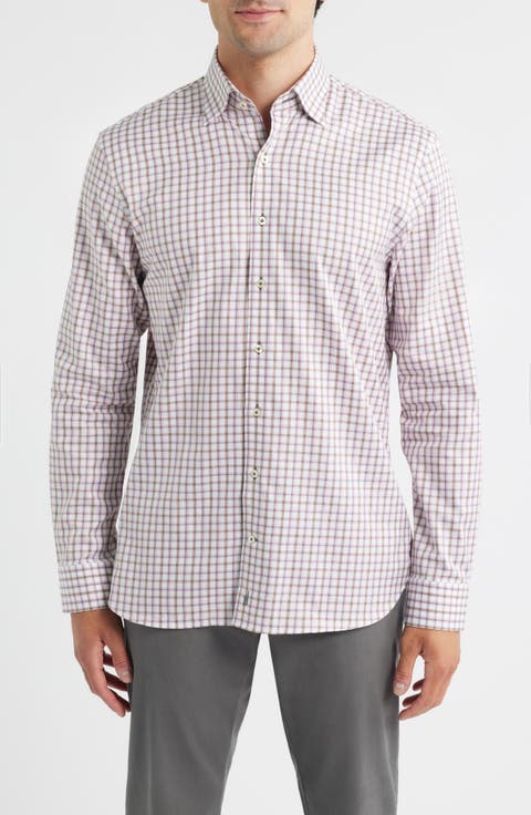 Chiles Check Cotton Button-Down Shirt