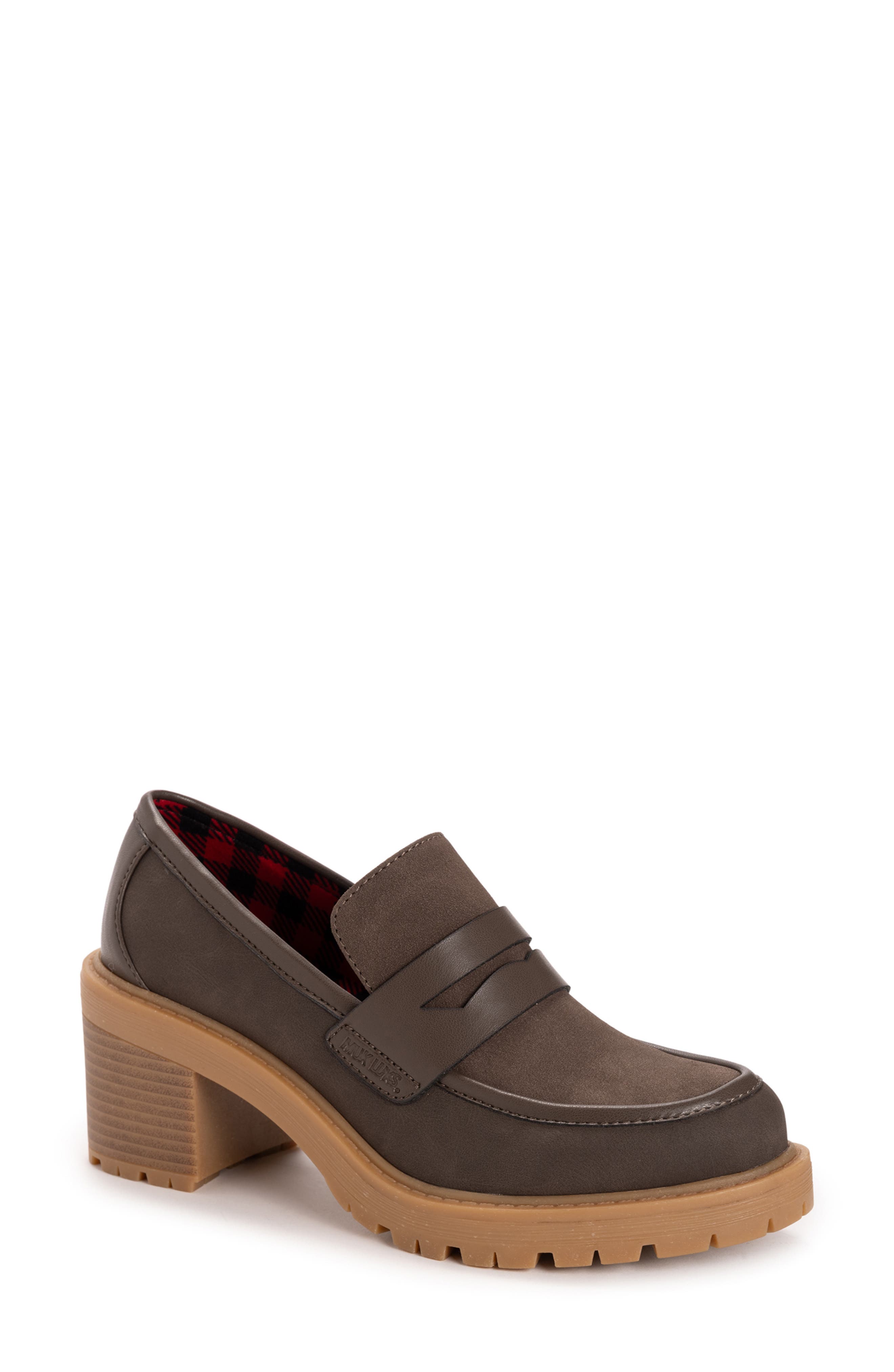 Leona Loafer Pump, Main, color, DARK BROWN