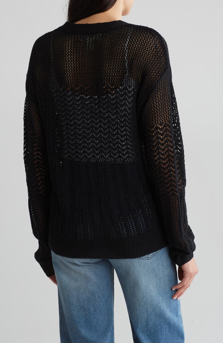 BY DESIGN Samoa Pointelle Cardigan, Alternate, color,