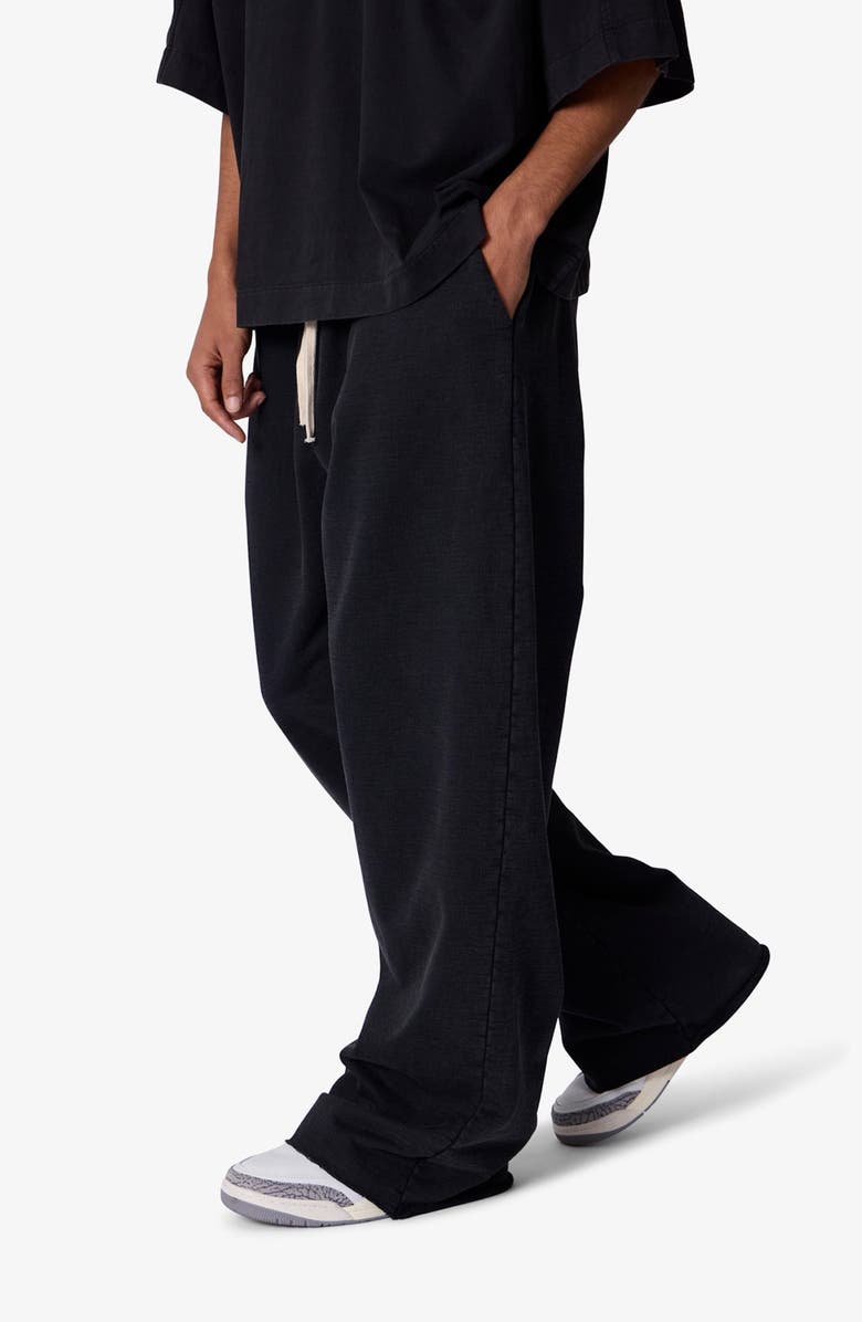 mnml Ultra Baggy Cotton Fleece Sweatpants, Alternate, color, Washed Black