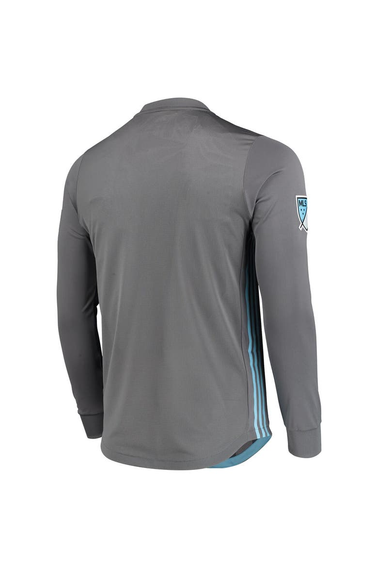 Men's adidas Gray Minnesota United FC 2018/19 Authentic Team Long Sleeve Jersey, Alternate, color, Gray