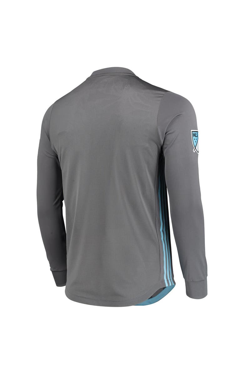adidas Men's adidas Gray Minnesota United FC 2018/19 Authentic Team Long Sleeve Jersey, Alternate, color,