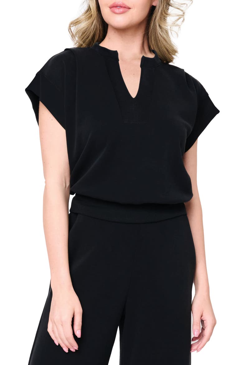 Cloud Scuba Knit Top, Main, color, BLACK