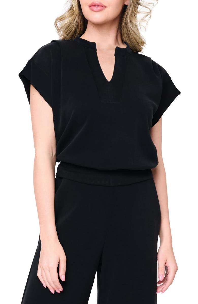 GIBSONLOOK Cloud Scuba Knit Top, Main, color, Black