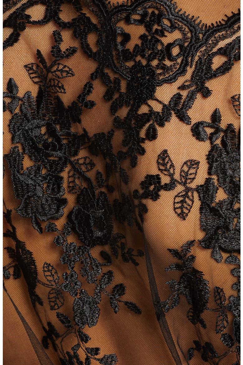 Darling Sheer Lace Robe, Alternate, color, BLACK