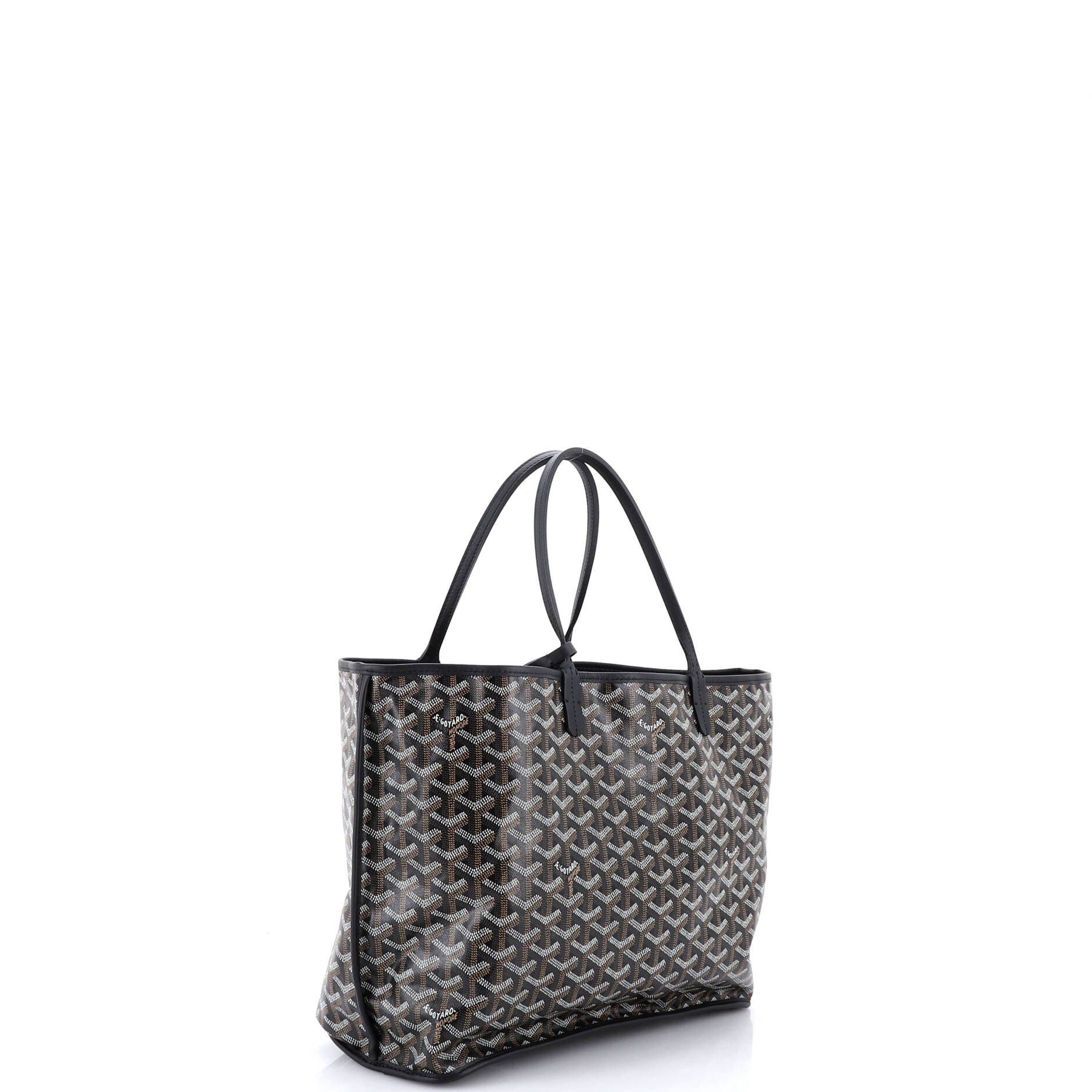 Pre-Owned Goyard Anjou Reversible Tote Coated Canvas PM, Alternate, color, Black