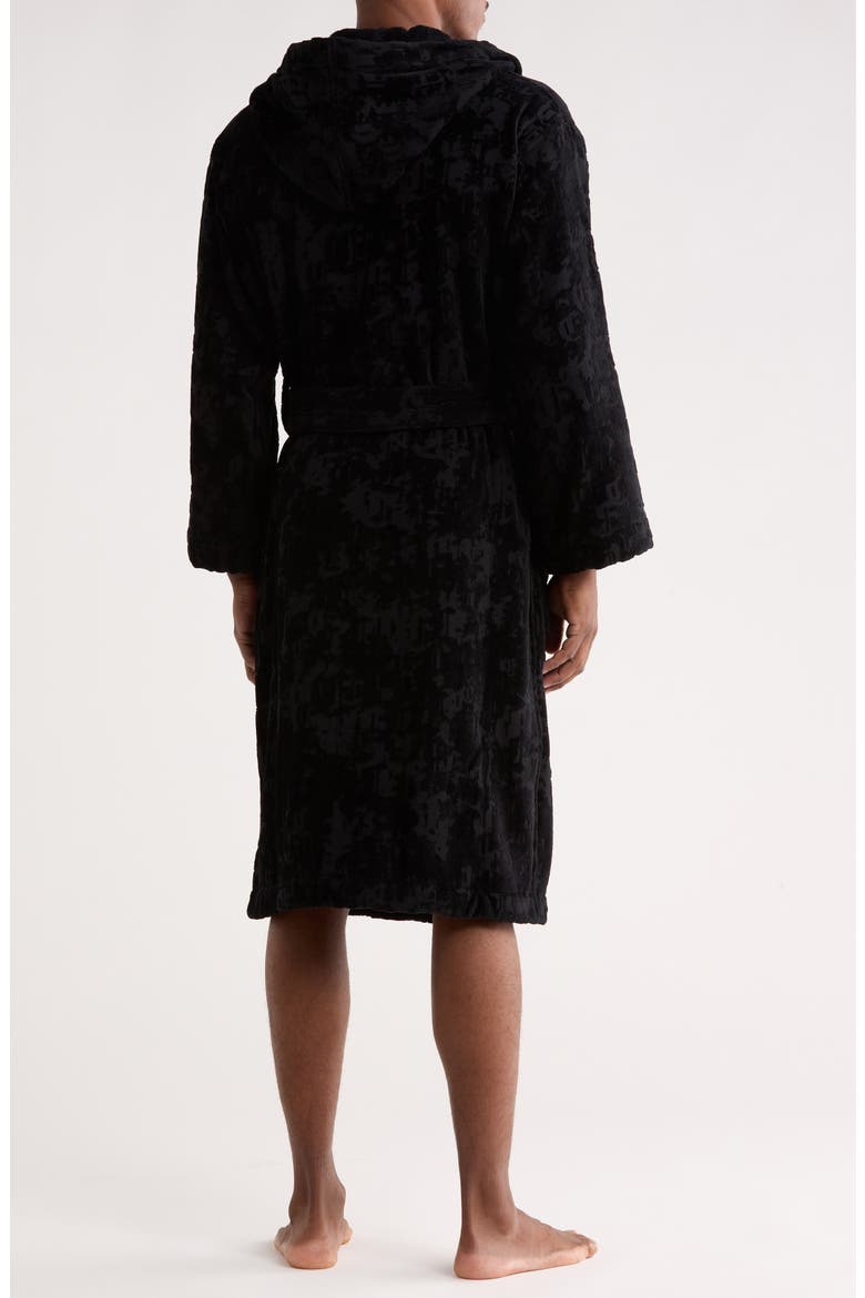 Gothic Terry Bathrobe, Alternate, color, BLACK
