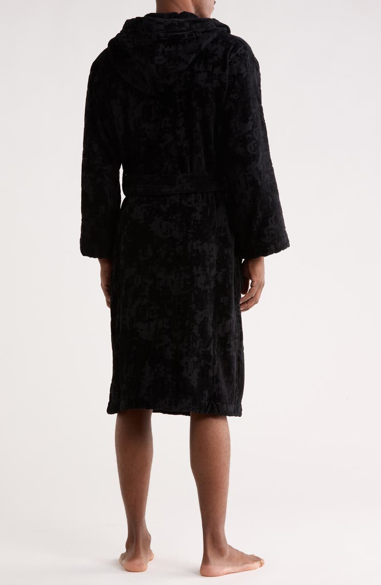 PURPLE BRAND Gothic Terry Bathrobe, Alternate, color, Black