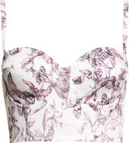 L'AGENCE Sonya Butterfly Print Bralette