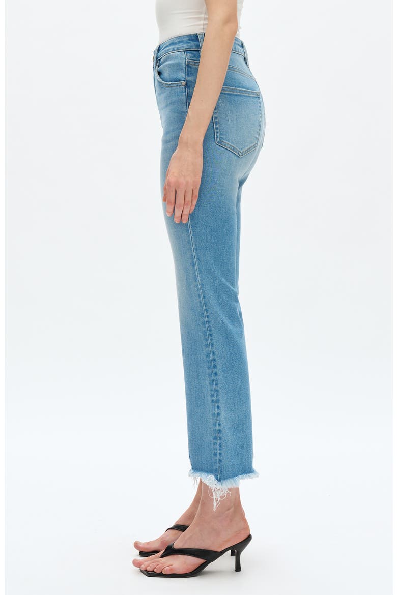 High Waist Fray Hem Ankle Flare Jeans, Alternate, color, LIGHT BLUE