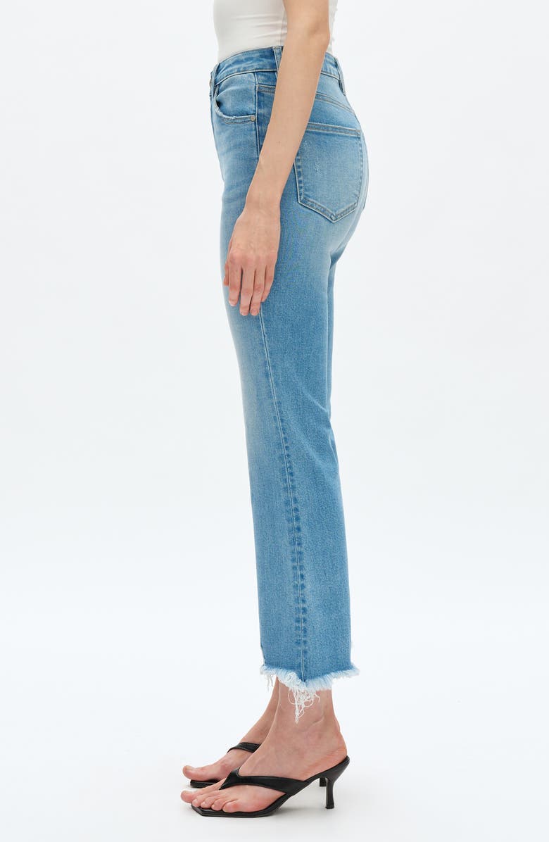 Bayeas High Waist Fray Hem Ankle Flare Jeans, Alternate, color, Light Blue