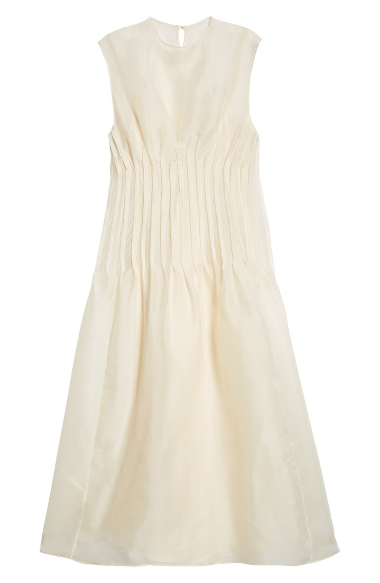 Khaite Wes Pintuck Sleeveless Shantung Organza Dress, Main, color, 