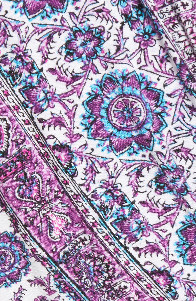 Loveappella Border Print Faux Wrap Top, Alternate, color,